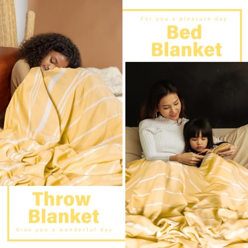 Widdonen Turkish Beach Towel Blanket Compact Giant 85x75 Yellow Stripe - color: Yellow