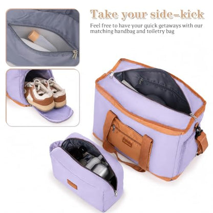 Cobens Luggage Sets 5 Piece, Suitcases with Wheels, 20"/24"/28",Purple - color: Purple, size: 5 Piece Sets (20/24/28/DB/TB)