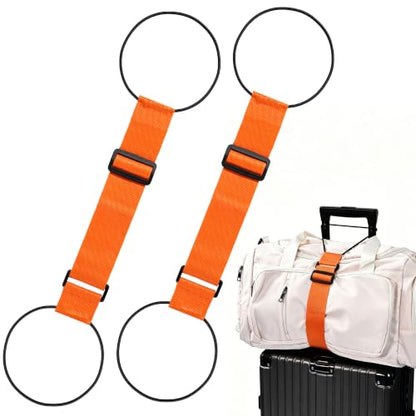 2Pcs Luggage Straps for Suitcases, Adjustable Luggage Connector Straps - color: orange