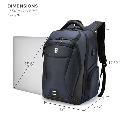 Swissdigital Design Laptop Backpack for Men Fit 15.6" Computer SD1695-12 - color: Blue