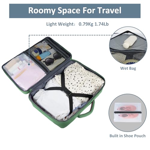 Taygeer Travel Backpack for Women, TSA Carry On Backpack with Shoe Pouch - color: Peridotgreen, size: Large