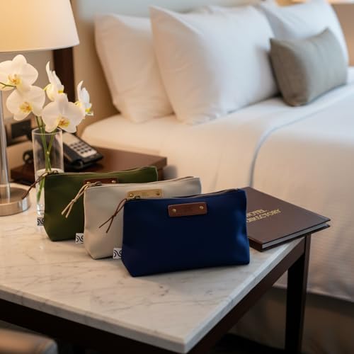 Northwind Personalized Premium Canvas Cosmetic Pouch | Made in USA Custom Monogrammed Travel Organizer and EDC Makeup Bag, Premium Minimalist Gift - style: Canvas