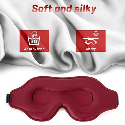 Sleep Mask for Men and Women, Lash Extensions 3D Eye Mask, Red - color: Red