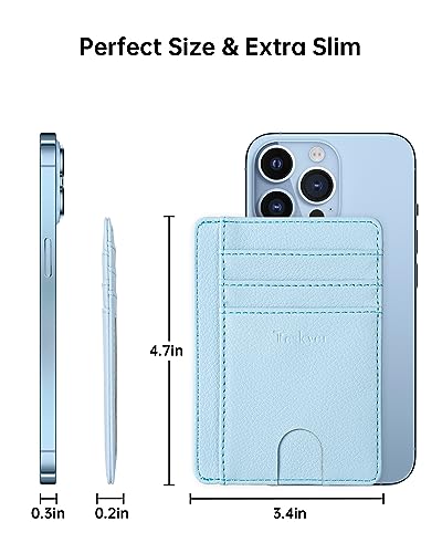 Teskyer Slim Minimalist Wallet for Men, RFID Front Pocket Card Holder - color: Lichee Cyan