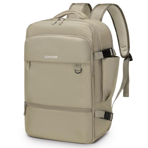 Travel Backpack,Carry on Flight Approved Daypack,Personal Item Bag - color: Khaki