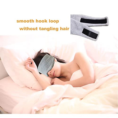 FAN WU Cotton Sleep Mask with Travel Pouch, Zero-Pressure Blackout Mask