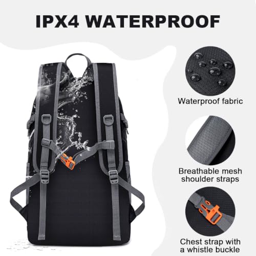 MIYCOO Ultralight Packable Backpack, 35L Waterproof Hiking Daypack | Travel Camping Foldable Daypack, Hiking Back Pack for Men Women, Orange - color: Orange