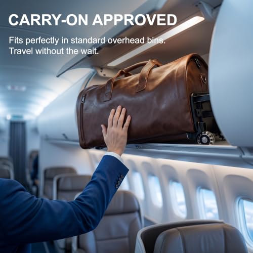3-in-1 Convertible Rolling Garment Duffel Bag with Wheels, Brown, 50L - color: Brown