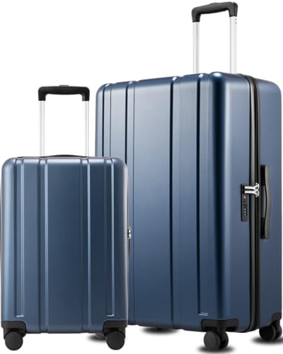 LUGGEX 2-Piece Hard Shell Luggage Set, Blue, 20"/28" - color: Blue, size: 2-Piece Set(20/28)