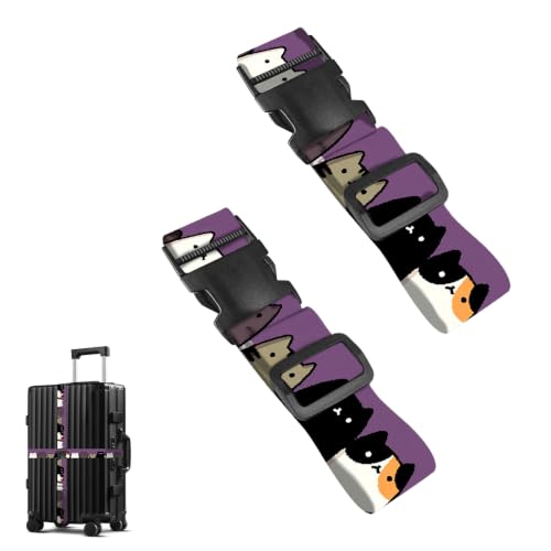 Nuxovilar Luggage Straps Set for Suitcase 1.96x71in Polyester - color: YLU10318, size: 1.96"x70.86"
