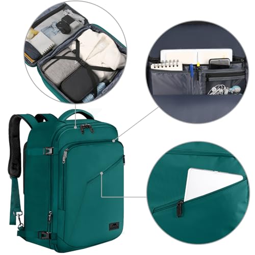 MATEIN Travel Backpack Large, Expandable Carry on Backpack for Travelling - color: Peacock Blue, size: XX-Large