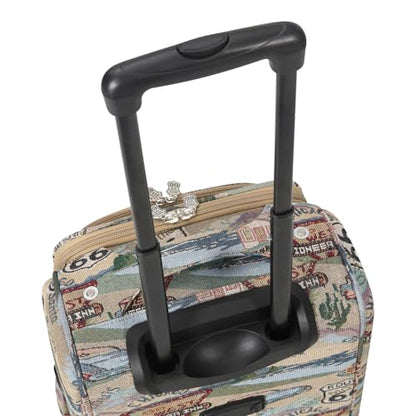 Karriage-Mate Route 66 Vintage 3-Piece Expandable Luggage Set - 20"/24"/28" Softside Suitcase with Spinner Wheels, 3 Pcs Hardside Lightweight luggage, Large Checked Travel Suitcases (66)