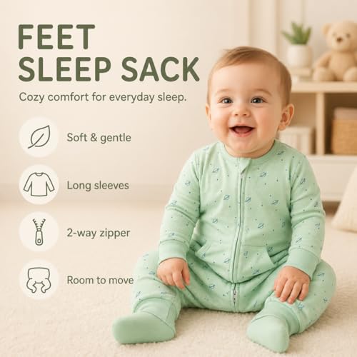 Toddler Sleep Sack with Feet, Long Sleeve, 2-3T, 1-Pack - color: Space, size: 2-3T