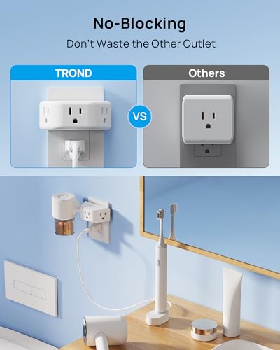 TROND Outlet Extender, 3 Way Angled Outlet Splitter for Bathroom Kitchen - color: White, size: 3AC-3 Prong Plug, 1 Pack