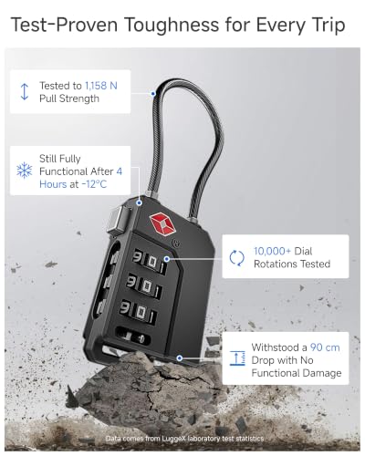 LUGGEX 6 Pack TSA Locks for Luggage, Luggage Locks TSA Approved - size: 6