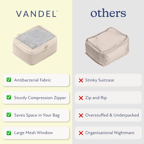 Vandel Space-Saving Compression Packing Cubes for Kids & Women, Carry On - color: 4. Pink Gingham, size: 4 Pack (Compression)
