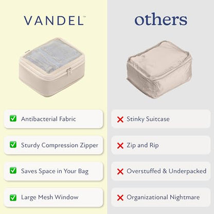 Vandel Space-Saving Compression Packing Cubes for Kids & Women, Carry On - color: 4. Pink Gingham, size: 4 Pack (Compression)