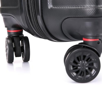 DUKAP ZONIX 3-Piece Durable Hardside Spinner Luggage Set 20/26/30in Black - color: Black, size: 3 Piece Set (20/26/30)