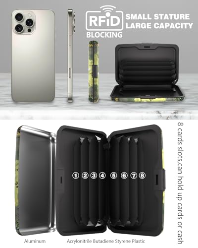 Maicican Credit Card Holder, Mini RFID Blocking Aluminum Wallet - color: Lonely Skeleton Frame