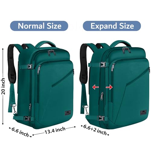MATEIN Travel Backpack Large, Expandable Carry on Backpack for Travelling - color: Peacock Blue, size: XX-Large
