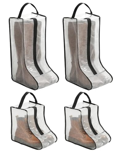 4 Pcs Boot Storage Bag, Portable Waterproof and Dustproof Boot Bags for Cowboy Boots (2*High + 2*Short) - color: A