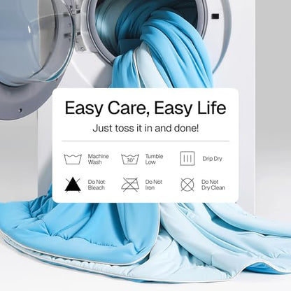Bedtter Cooling Throw Blanket Lightweight with Carry Bag - color: Icy Blue, size: Throw (50" x 60")