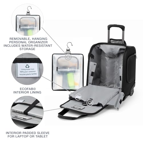 Travelpro Crew Classic Softside 기내용 언더시트 백, 블랙., Crew 클래식 경량 소프트사이드 롤링 언더시트 휴대용 가방 - color: 블랙.