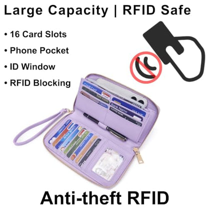 Qiyuer Structured Satchel Tote Handbags Set Women Purses with RFID Wallet - color: A635-2pcs/Set Whitelavender