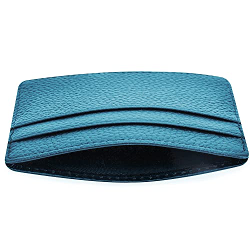 EASTNIGHTS Credit Card Holder Slim Wallet Leather Minimalist Wallet with ID Window - color: blue-02