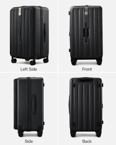 Hanke 24 Inch Top Opening Expandable PC Checked Luggage with TSA Lock,81L | PC Hard Shell Suitcase,Expandable,Detachable Toiletry Bag,Movable Dividers,Spinner Wheels ,College & 1-2 Week Trips Men Women - color: Jet Black, size: 24 Inch