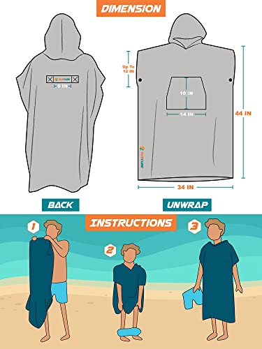 SUN CUBE Surf Poncho Changing Robe with Hood, Wetsuit Changing Hooded Towel - color: Pink
