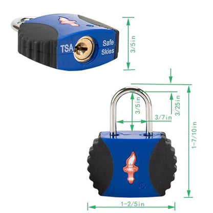 Safe Skies 4-Pack 4-Color Family TSA Travel Key Lock - color: TS006F4