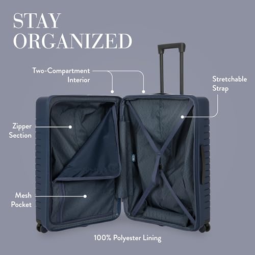 Bric's B|Y Ulisse Checked Luggage with Spinner Wheels – Expandable Lightweighted Hard Shell Suitcase, TSA Combination Lock - Removeable Wash Bag Included - 30 Inch, Ocean Blue - color: Ocean Blue, size: Checked-large