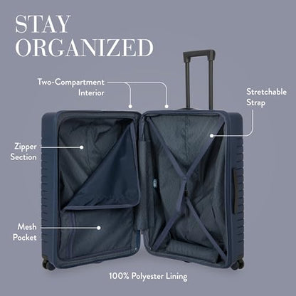 Bric's B|Y Ulisse Checked Luggage with Spinner Wheels – Expandable Lightweighted Hard Shell Suitcase, TSA Combination Lock - Removeable Wash Bag Included - 30 Inch, Ocean Blue - color: Ocean Blue, size: Checked-large