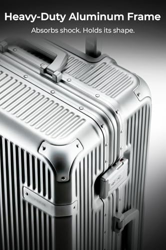 26 Inch Zipperless Checked In Luggage with Aluminum Frame, Beige - color: Beige, size: Checked in 26inch
