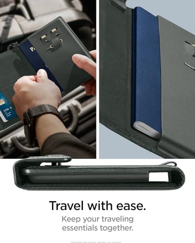 Spigen Life Passport Card Cover Holder, RFID Blocking - color: Military Green