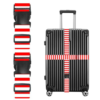 Nuxovilar Luggage Straps Set for Suitcase 1.96x90.5in Polyester - color: CC01456, size: 1.96"x90.5"