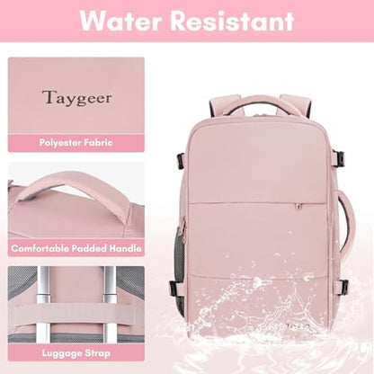 Taygeer Laptop Backpack for Women, TSA Friendly 40l Carry On Mochila - color: Amourpink, size: X-Large