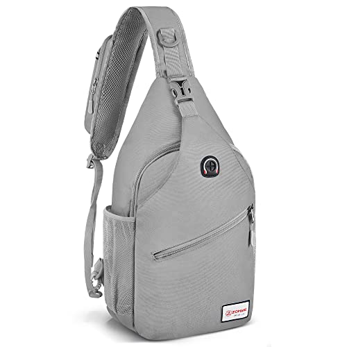 ZOMAKE Sling Bag,Small Crossbody Sling Backpack Shoulder Daypack for Travel - color: Silver Grey B, size: 8L