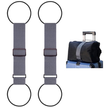 Luggage Strap for Luggage, Family Set (2) Grey - color: grey