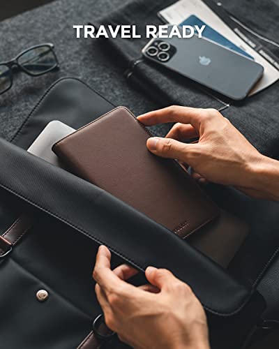 VULKIT Passport Wallet for Travel RFID Blocking Premium Leather - color: Espresso