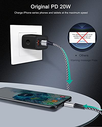 3Pack USB C Charger, Dual Port USB-C Wall Plug USB Charger 20W PD & QC3.0 - color: Black