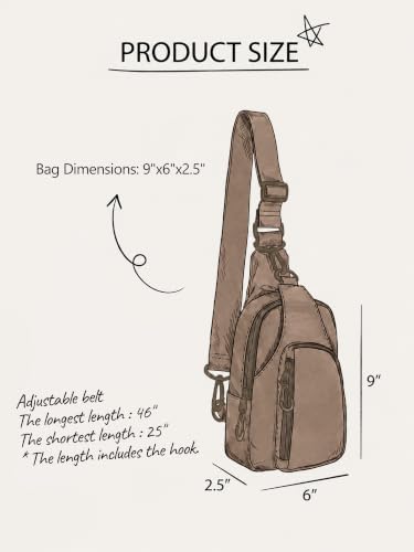 ODODOS Sling Bag with Adjustable Straps Crossbody Chest Bag Lightweight Backpack for Casual Traveling Hiking - color: Field