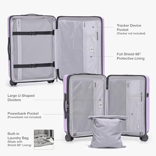 Traveler's Choice Markham Hardside Expandable Luggage with Double Spinner Wheels, Carry-On 22-Inch Suitcase, TSA Lock, Purple - color: Purple, size: 22-Inch Carry-on