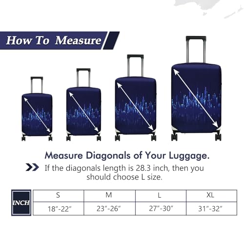 HYPER VENTURE Travel Luggage Cover Suitcase Protector Fits 23-26 Inch, M - color: Nightscape, size: M