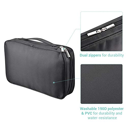 BYOOTIQUE Makeup Brush Bag Organizer Portable Multi Brush Holder Hand Bag - color: Black Multi