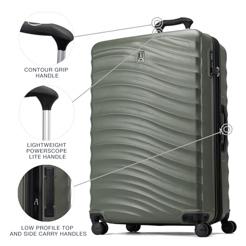 Travelpro Maxlite Air V2 Hardside Expandable Checked, Green, 28-Inch - color: Slate Green, size: Checked Large 28-Inch