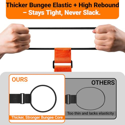 2 Pack Luggage Connector Straps–Add A Bag Hands-Free Suitcase Connector - color: Orange