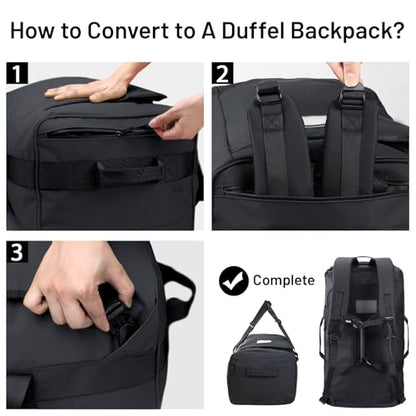 MIER 40L/60L/90L Water Resistant Backpack Duffel, Heavy Duty Duffle Bags - color: Black, size: 40l