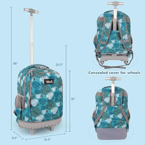 Tilami Rolling Backpack for Boys and Girls,Leaves - color: Leaves